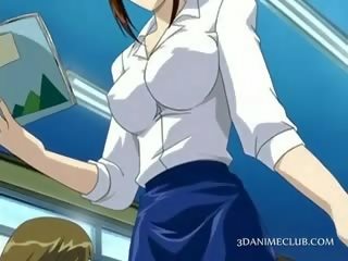 Anime sekolah guru dalam pendek skirt rancangan faraj